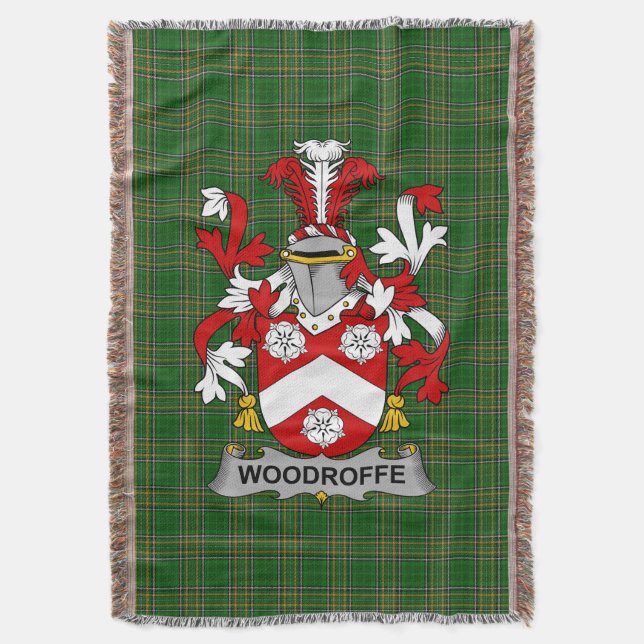  Irish Woodroffe Coat of Arms Family Crest Ireland Throw Blanket (Front Vertical)
