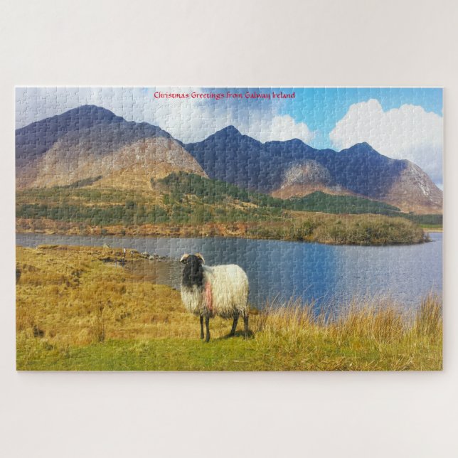 Irish Woolly Sheep Galway Ireland. Jigsaw Puzzle (Horizontal)