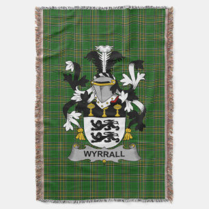 Irish Wyrrall Coat of Arms Family Crest Ireland Throw Blanket