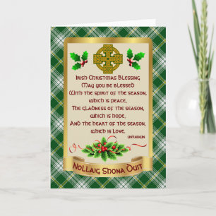 Irish Xmas Blessing/Tartan Personalised Card