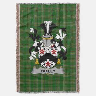 Irish Yaxley Coat of Arms Family Crest Ireland Throw Blanket