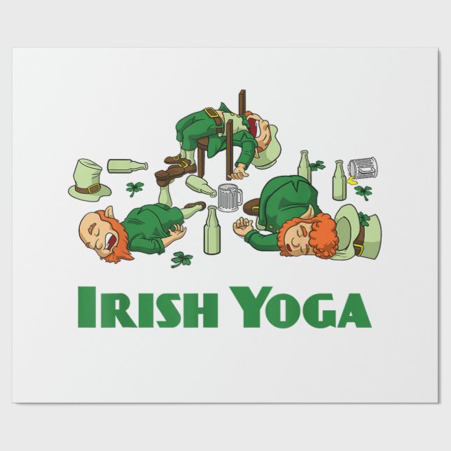 Irish Yoga Funny St. Patrick's Day Wrapping Paper (Flat)