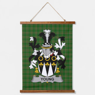 Irish Young Coat of Arms Family Crest Hanging Tapestry