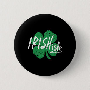 Irishish Word Art St Patricks Day Vintage Shamrock 6 Cm Round Badge