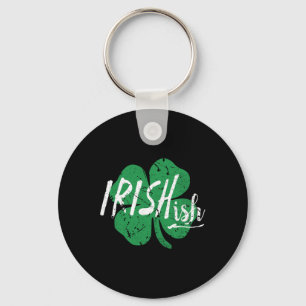 Irishish Word Art St Patricks Day Vintage Shamrock Key Ring