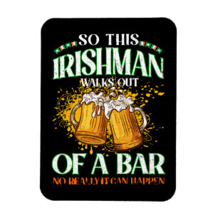 Irishman Drinking Beer St. Patrick's Day Magnet