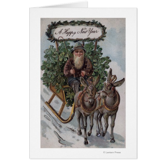 Irishman Driving Sleigh of Shamrocks (Front)