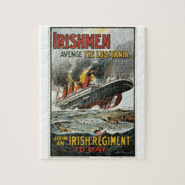 Irishmen avenge the Lusitania_Propaganda Poster Jigsaw Puzzle (Vertical)