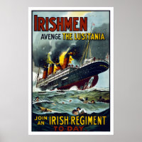Irishmen! Avenge the Lusitania! WWI915 Recruiting