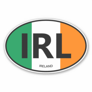 IRL country code Irish flag oval vinyl car
