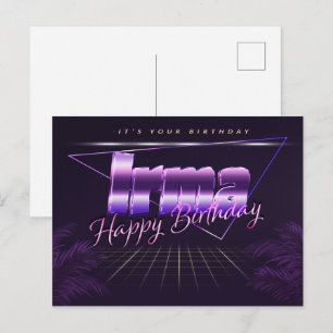 Irma Name Vorname lila Postkarte Geburtstag Postcard