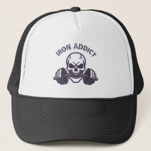 Iron Addict - Skull Bodybuilding and Weightlifting Trucker Hat