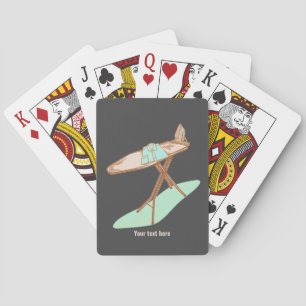 Iron and ironing board household chores playing cards