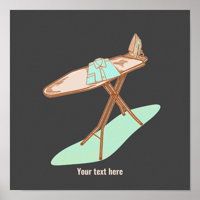 Iron and ironing board household chores poster (Front)