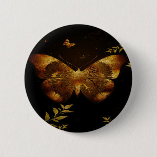 Iron Butterfly Cutout 6 Cm Round Badge