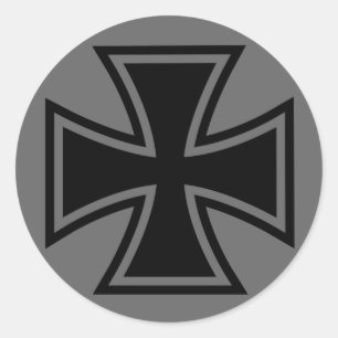 Iron Cross black grey Classic Round Sticker