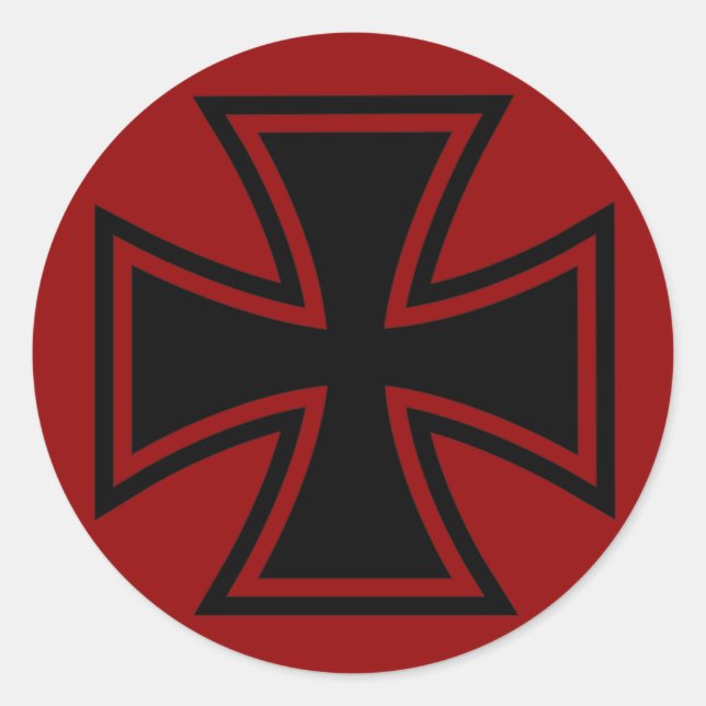 Iron Cross black red Classic Round Sticker (Front)