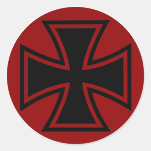Iron Cross black red Classic Round Sticker