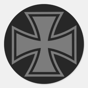 Iron Cross grey black Classic Round Sticker