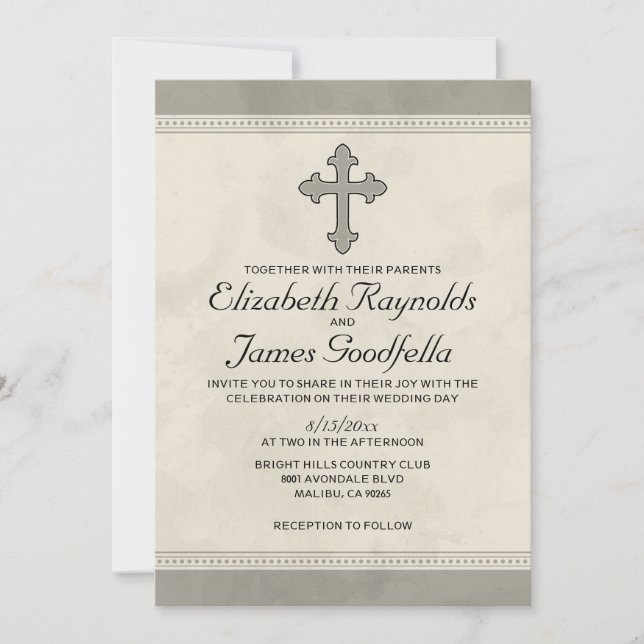 Iron Cross Wedding Invitations (Front)