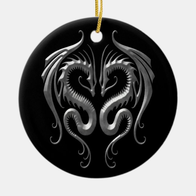 Iron Dragons Ceramic Tree Decoration (Front)
