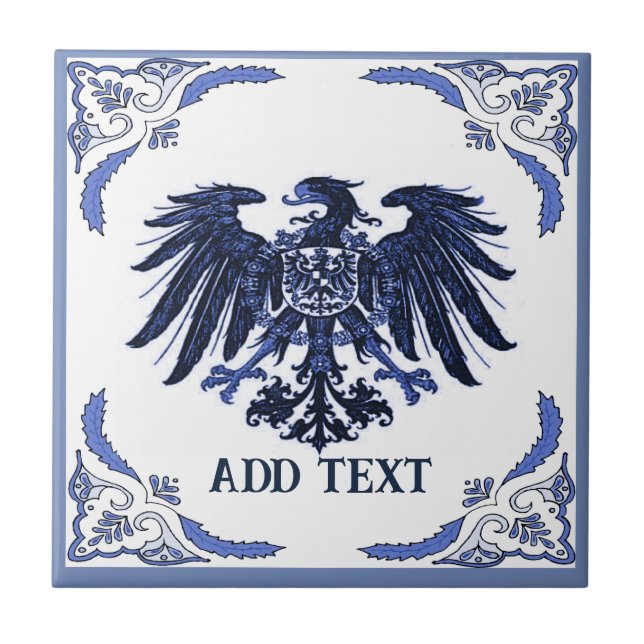 Iron Eagle  Tile, Dutch Look, Personalise Ceramic  Tile (Front)