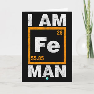 Iron (fe) Man Funny Periodic Elemen Gift Card