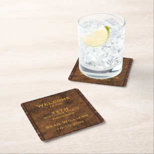 Iron Framed Effect Birthday Square Paper Coaster