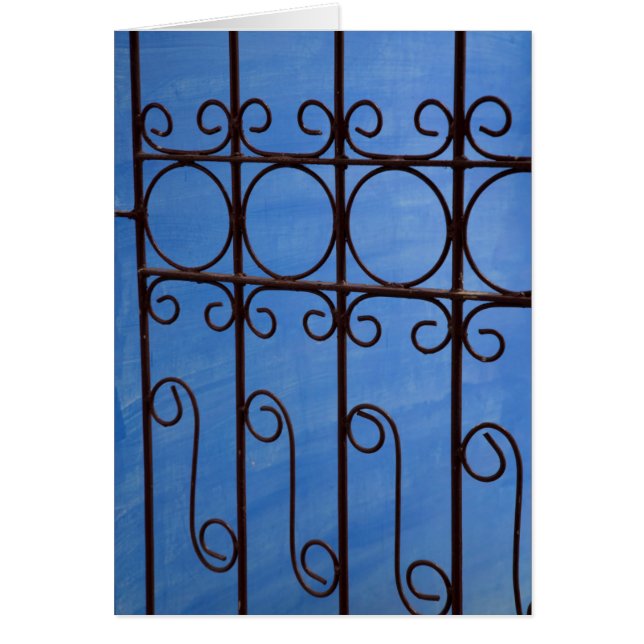 Iron gate pattern in blue, Cuba (Front)