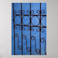 Iron gate pattern in blue, Cuba