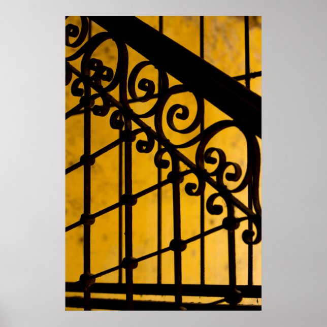 Iron gate pattern in yellow, Cuba Poster (Front)