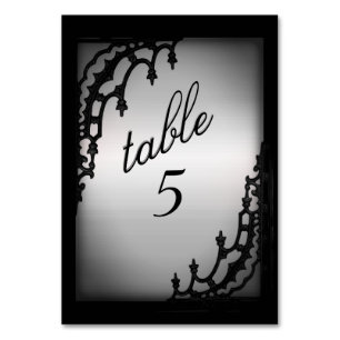 Iron Gates Gothic Theme Table Number
