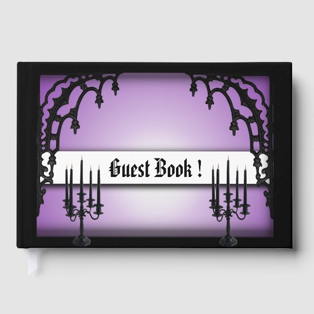 Iron Gates Purple Gothic Guest Book (Front)