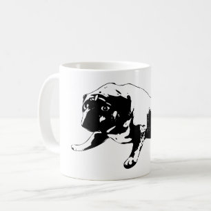Iron‑ink bulldog emblem with fierce symmetry coffee mug