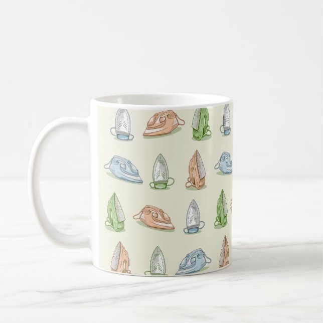 Iron Ironing Laundry patten Coffee Mug (Left)