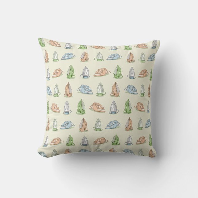 Iron Ironing Laundry patten Cushion (Front)