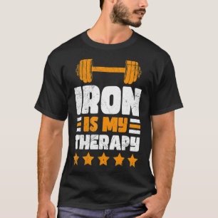 Iron Is My Therapy Sport Bodybuilding Gym Workout T-Shirt