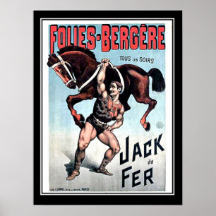 Iron Jack Strong Man Vintage Circus Poster