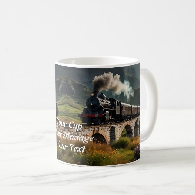 Iron Journey: Steam Train Through the Open Country Coffee Mug (Front Right)