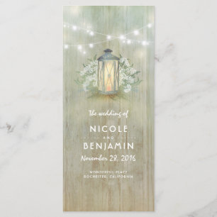 Iron Lantern Lights Floral Rustic Wedding Programs Programme