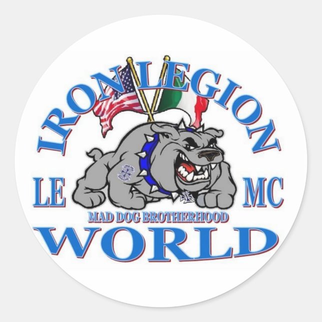 IRON LEGION LEMC MAD DOG BROTHERHOOD STICKER (Front)