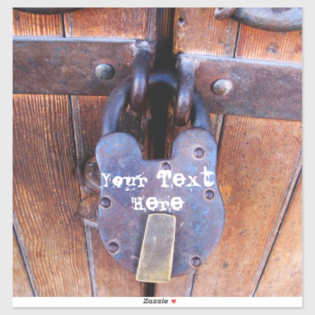 Iron lock rust vintage wood door locked (Sheet)