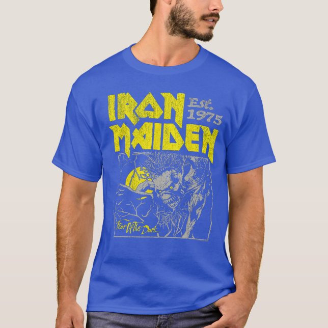 Iron Maiden Fear of The Dark Yellow Text T-Shirt (Front)
