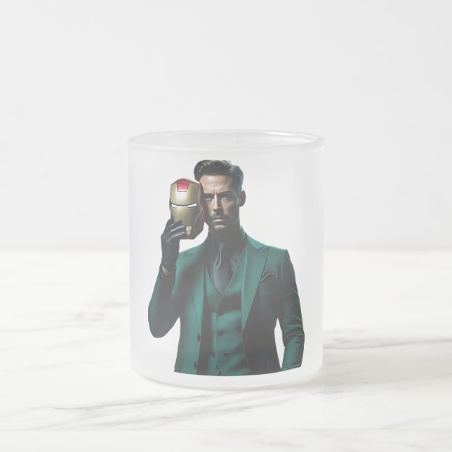Iron Man never die Frosted Glass Coffee Mug (Center)