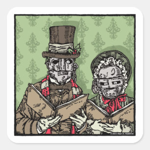 Iron Mask Carolers - Pop Goth Holiday Square Sticker
