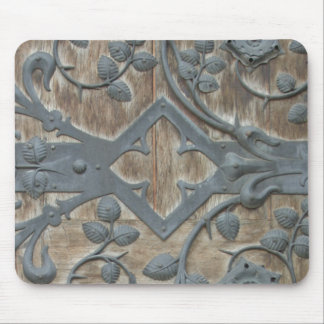 Iron Mediaeval Lock on Wooden Door Mouse Mat