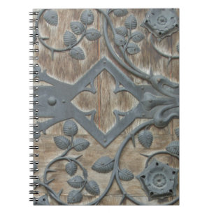 Iron Mediaeval Lock on Wooden Door Notebook