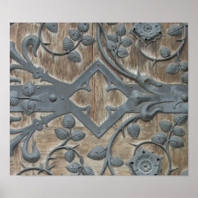 Iron Mediaeval Lock on Wooden Door Poster (Front)