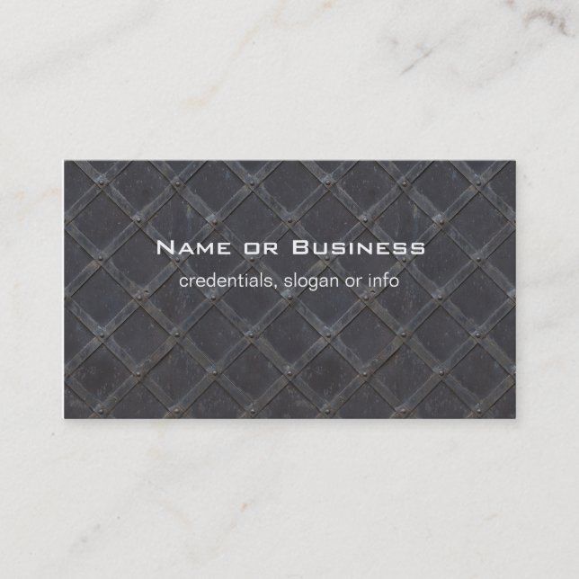Iron Metal Grille Lattice Framework Construction Business Card (Front)