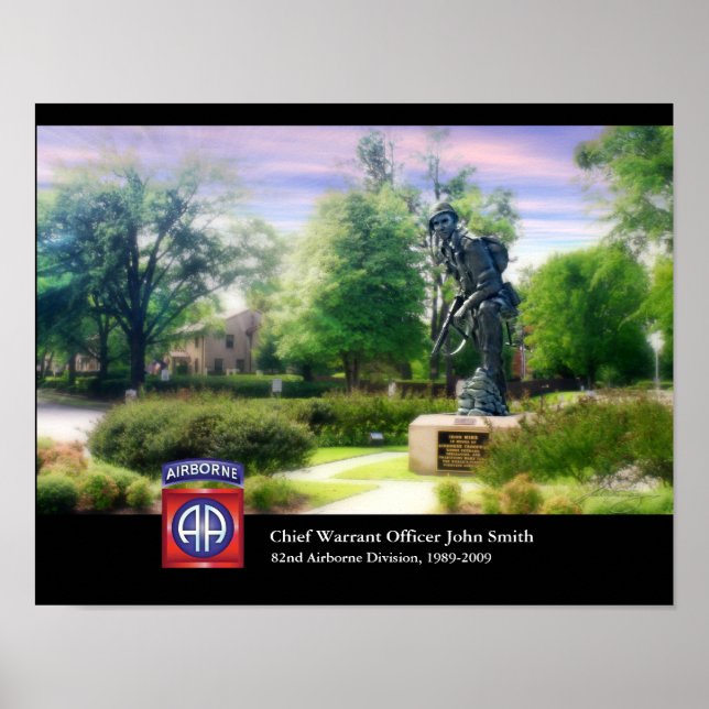 Iron Mike with 82nd Airborne Emblem (customise) Poster (Front)